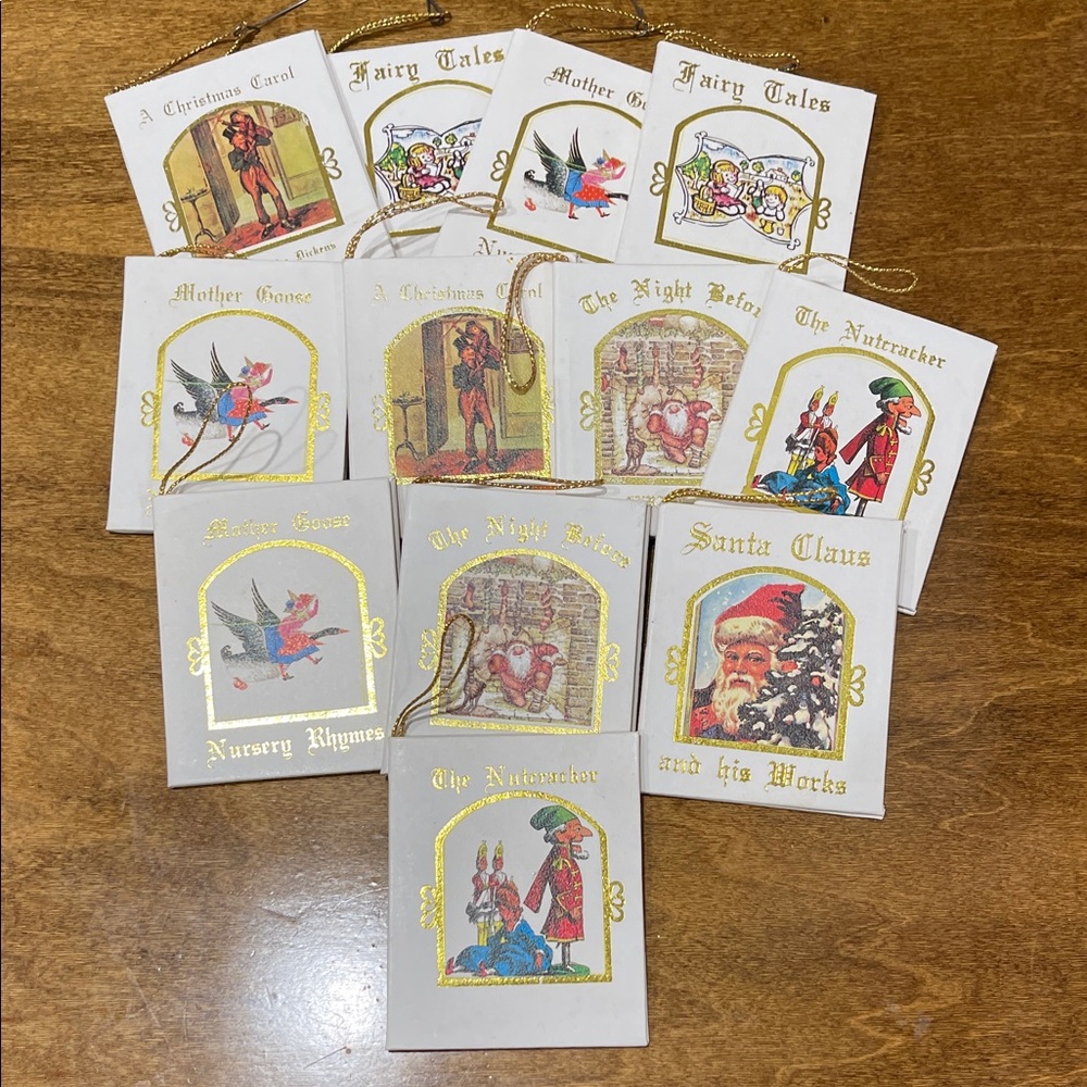 Vintage Storybook Holiday ornaments - Assorted Illustrated Designs